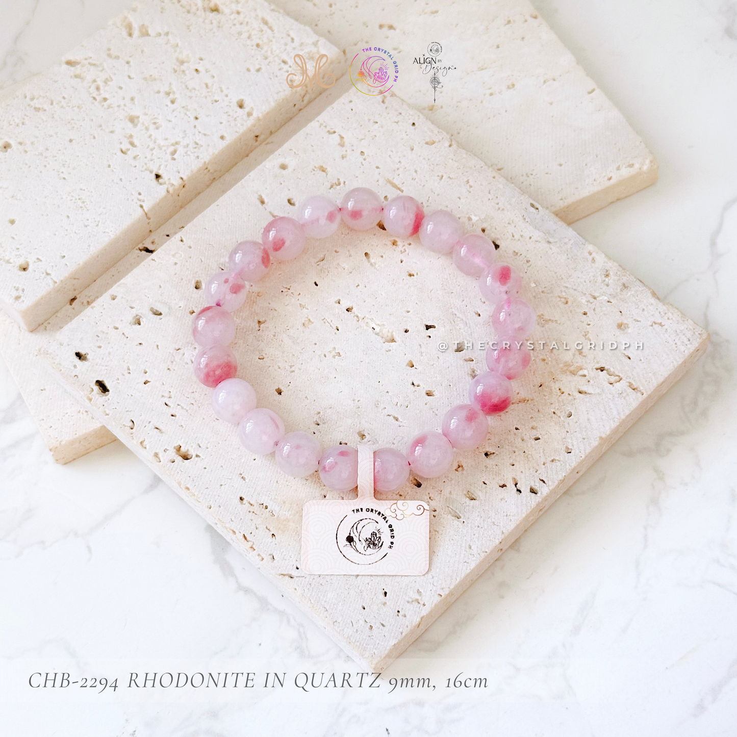 Rhodonite in Quartz