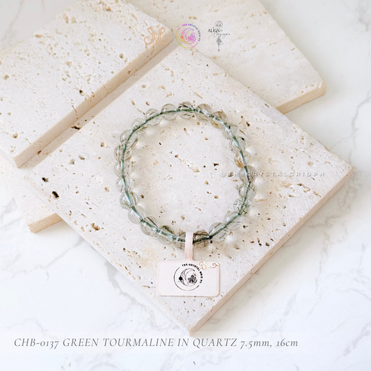 Green Tourmaline in Quartz